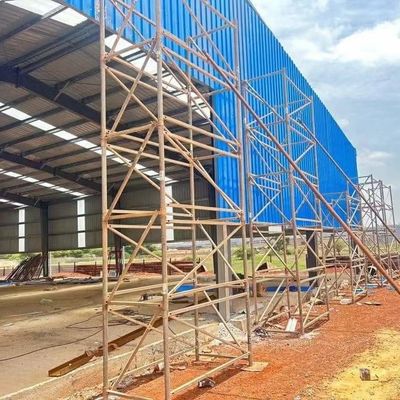 Boyalı veya galvanizli H çelik çerçeve ile yalıtılmış prefabrik çelik atölyesi