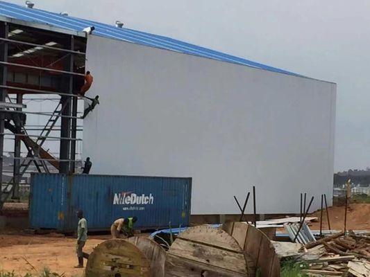 Önceden tasarlanmış uzun aralık endüstriyel inşaat binası prefabrik çelik yapı deposu