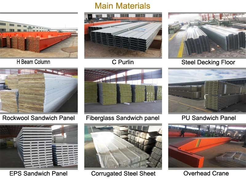 Modern Çelik Yapı Bina Galvanizli Endüstriyel Çelik Depo İnşaatı 1