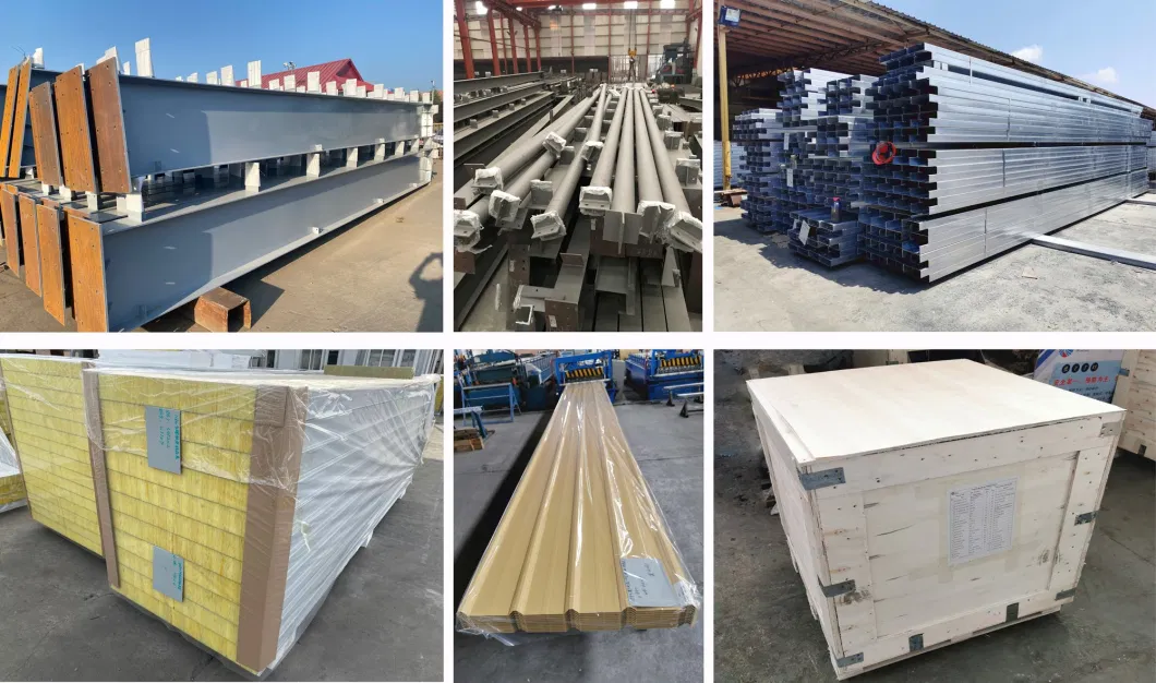 Önceden tasarlanmış uzun aralık endüstriyel inşaat binası prefabrik çelik yapı deposu 6
